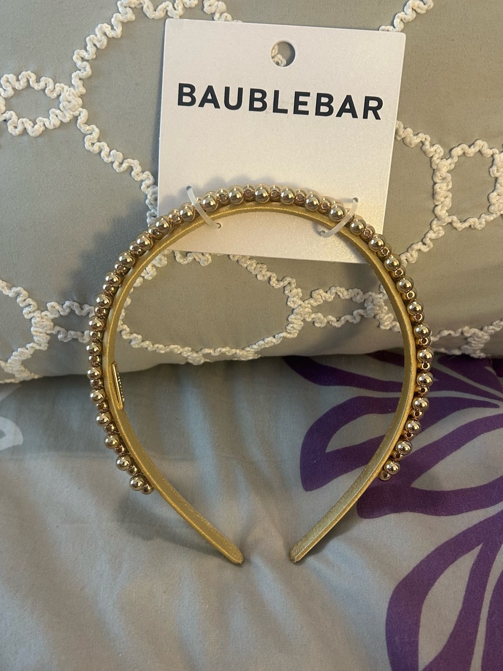 NWT BaubleBar Gold Beaded Headband